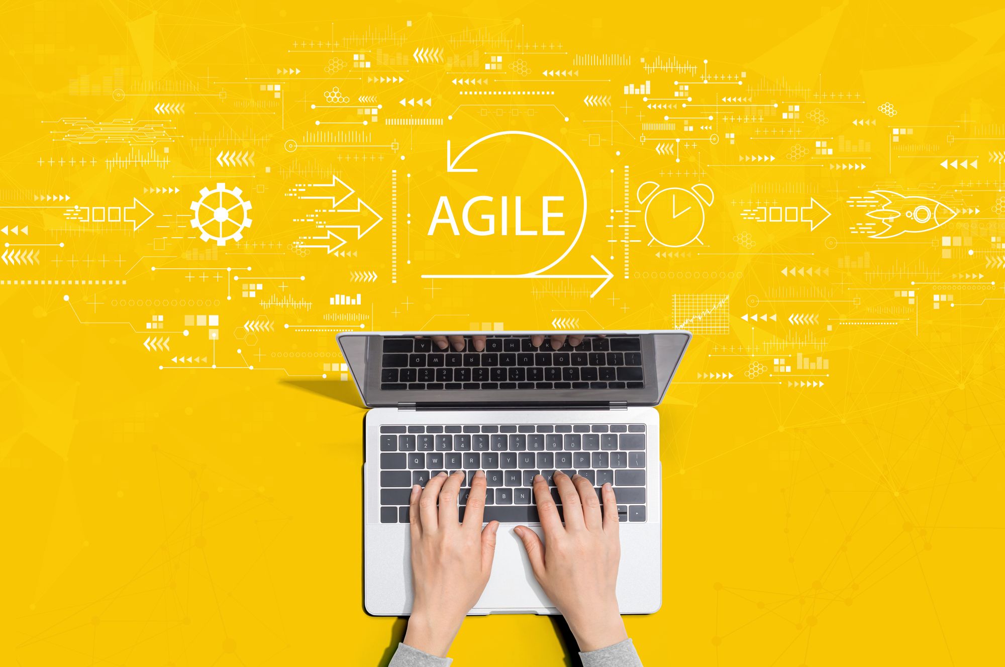 Agile concept with person using a laptop computer.